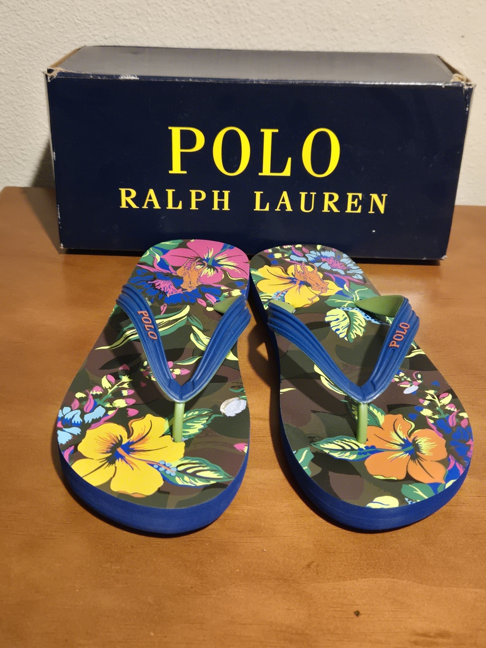 Polo by Ralph Lauren Blue Floral Men's Flip Flops